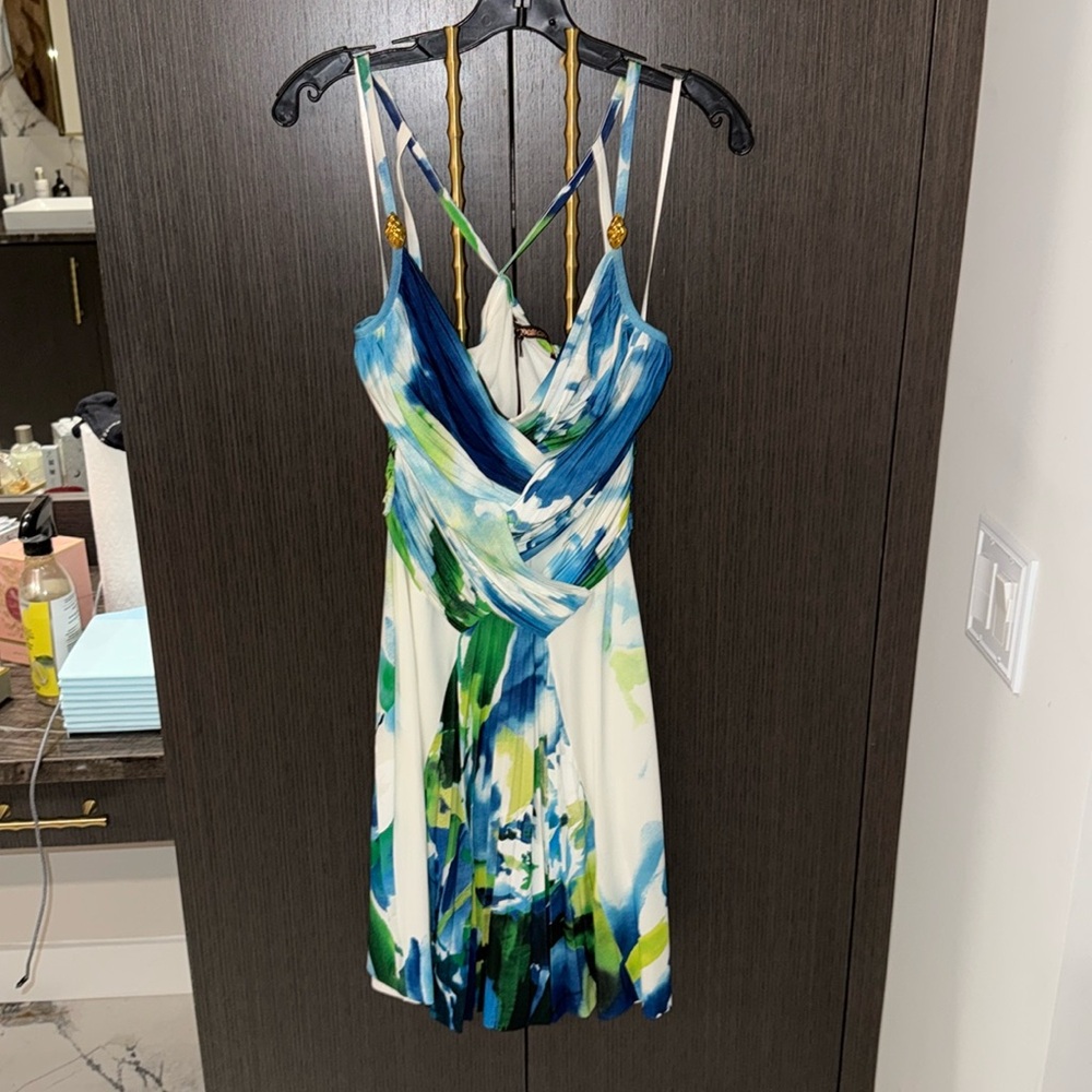 Roberto Cavalli Abstract Print Dress 💙💛💚🤍